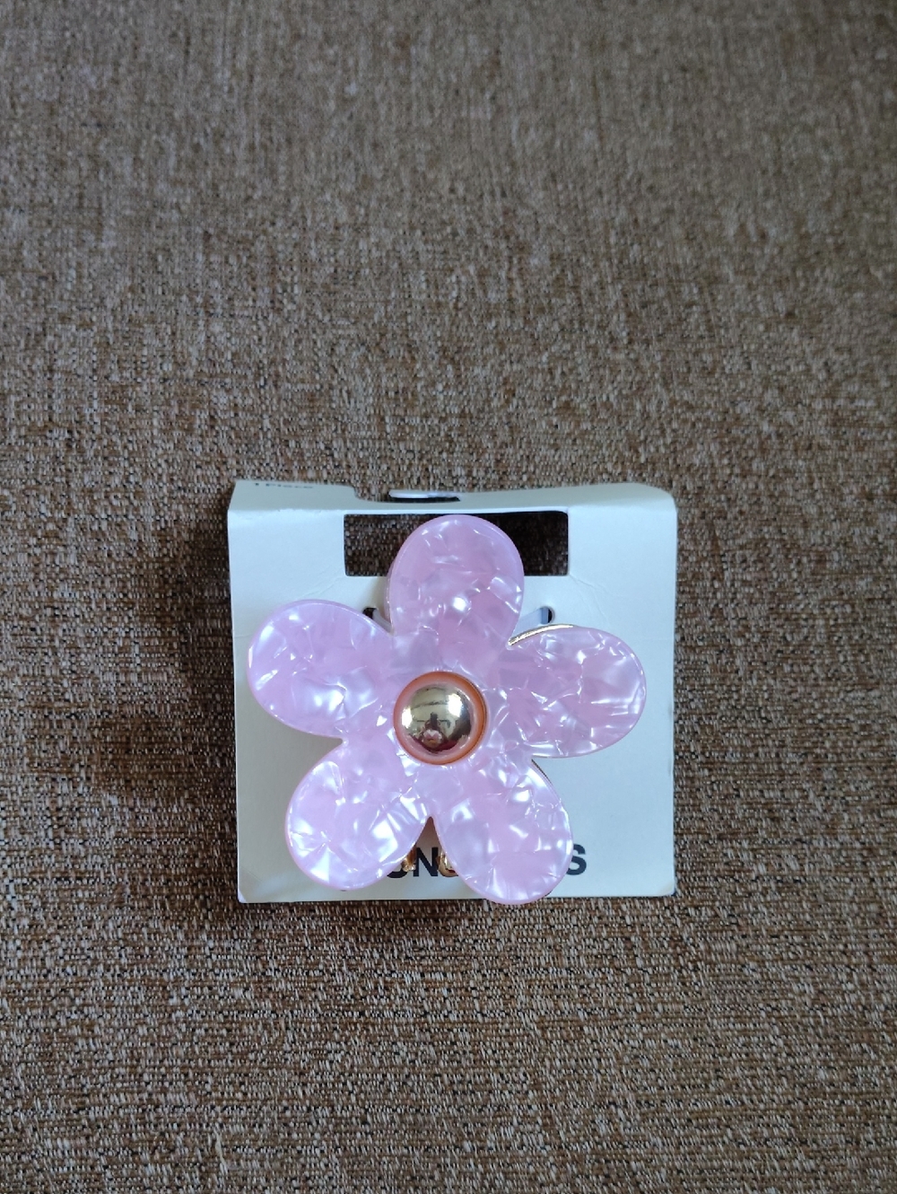 Accessorize Pink Iridescent Flower Hair Claw Clip with Gold Center